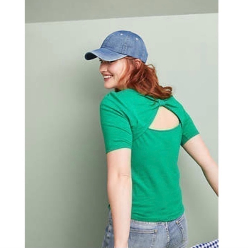 Anthropologie Meadow Rue Bow-Back Tee